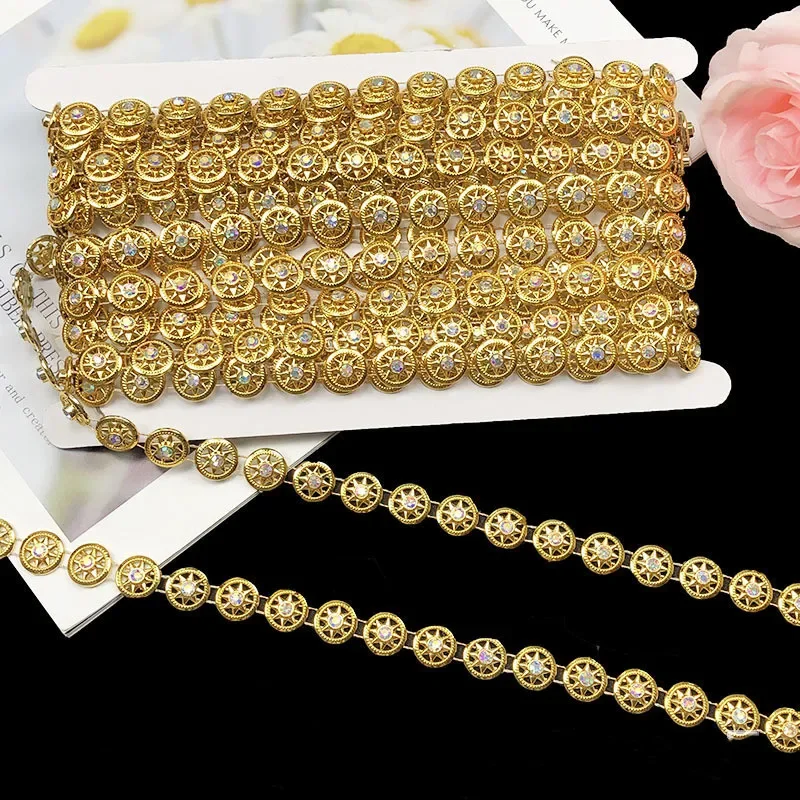 1 M Rhinestone Trim Chain Decoration Sew on Crystal Chain Clothing Shoes DIY Accessories