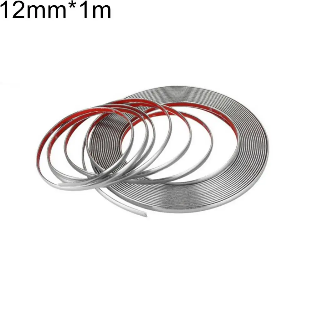 Universal Car Chrome Styling Decoração, Moldagem Trim Strip, Protetor de Borda Adesiva, Auto Strip, PVC, 6mm, 15mm, 18mm, 22mm