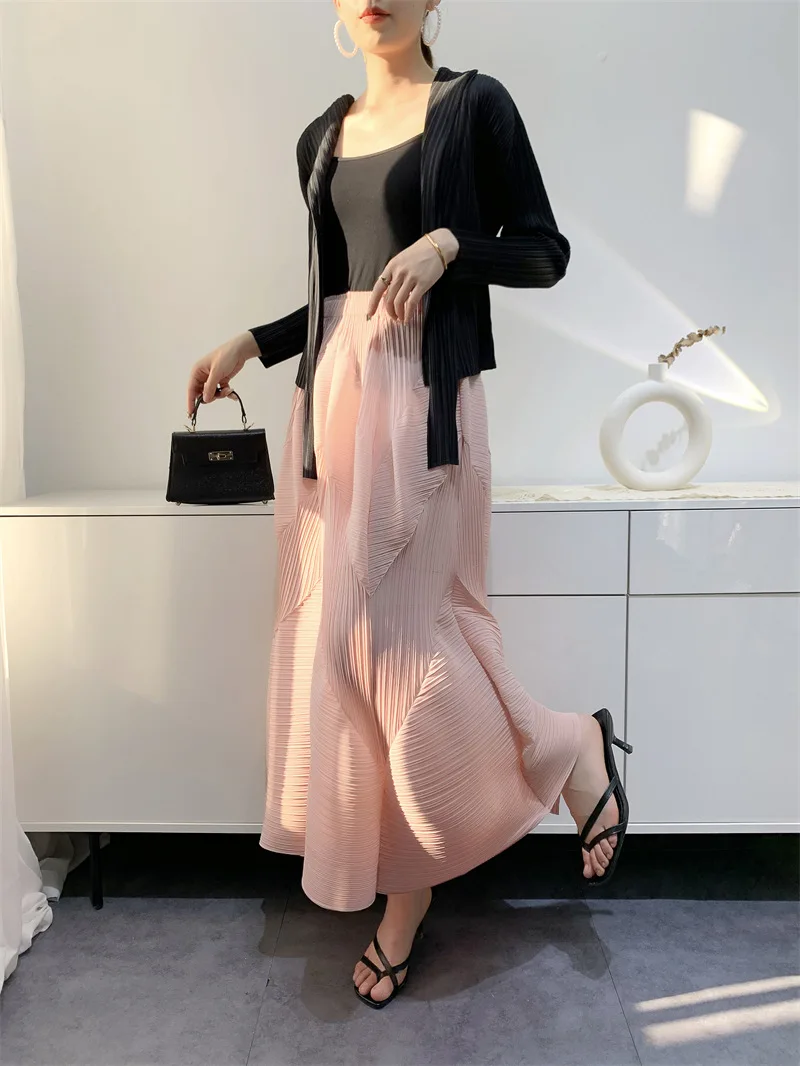 YUDX Miyake Pleated Skirts for Women 2023 Female Summer Mid-length Pleating Process New Foreign Trade Flower Bud Pleated  Skirt