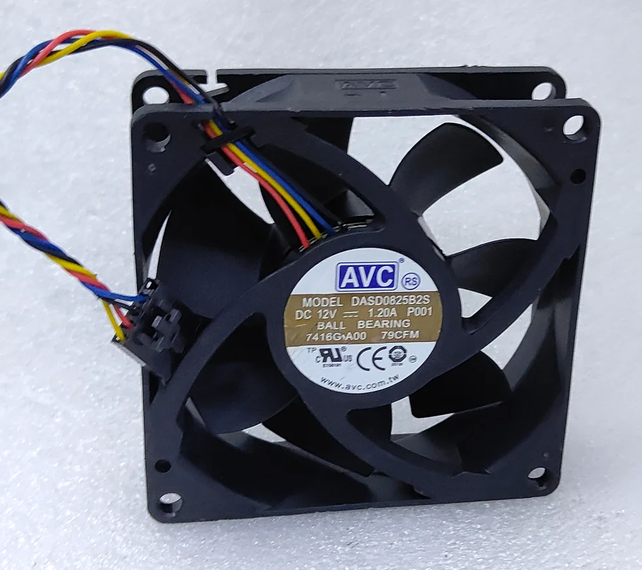 

AVC DASD0825B2S P001 DC 12 В 1,20 А 80x80x25 мм 4-проводной вентилятор охлаждения корпуса