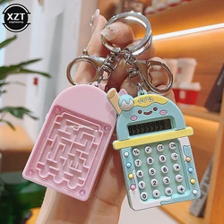 Portable Keychain 8 Digital Mini Calculator Cute Cartoon Pocket Electronic Calculator School Office Supplies For Children's Gift