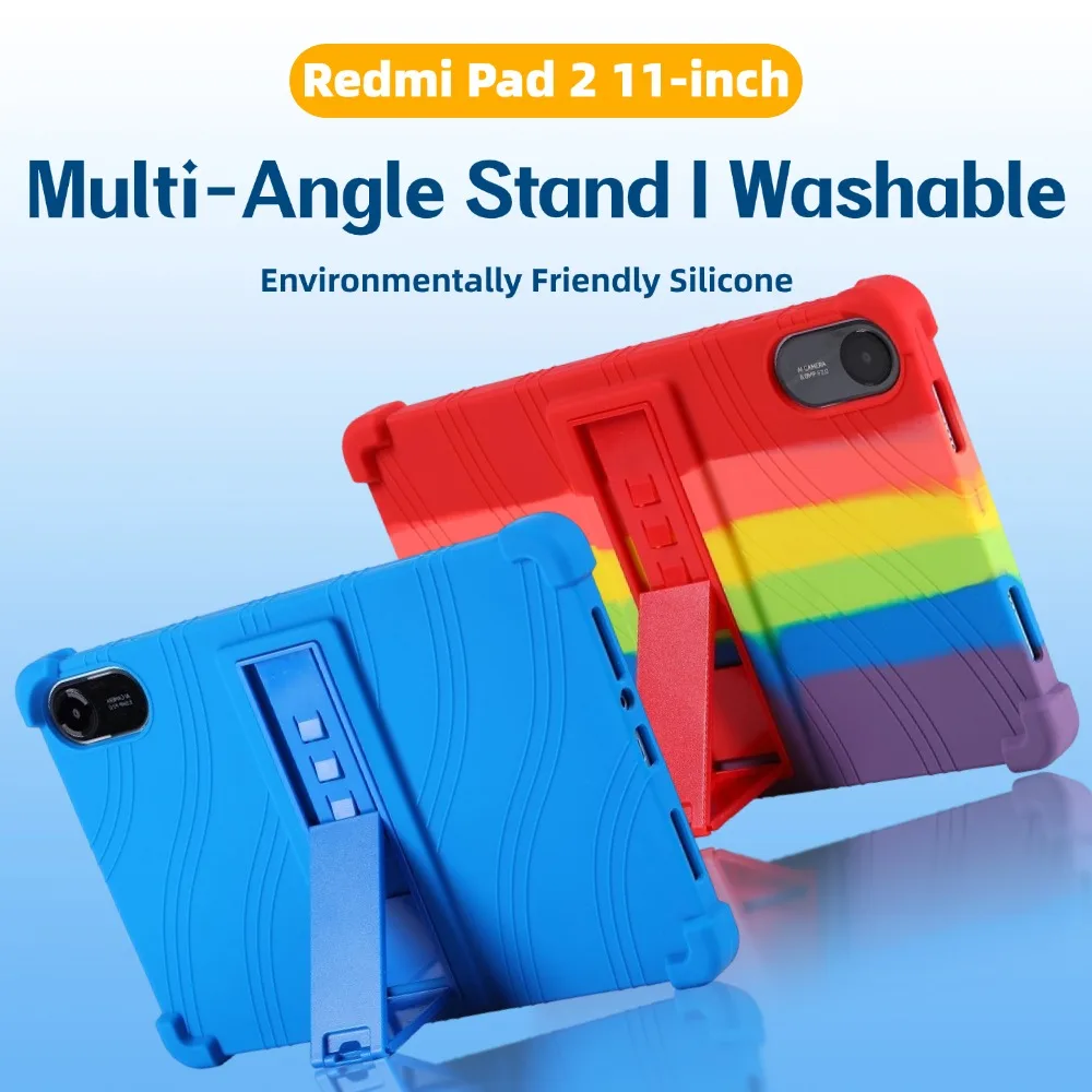 

Kids Case For Xiaomi Redmi Pad 2 11 inch 2025 Tablet Shockproof Cover for Redmi Pad 2 11" Soft Silicon Stand Protective Shell