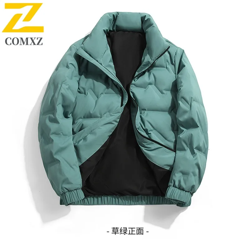 COMXZ Cotton Padded Jacket Warm Lightweight Cold-Resistant Travel Padding Coat Snowy Solid Color Padded Jacket Men's Clothing