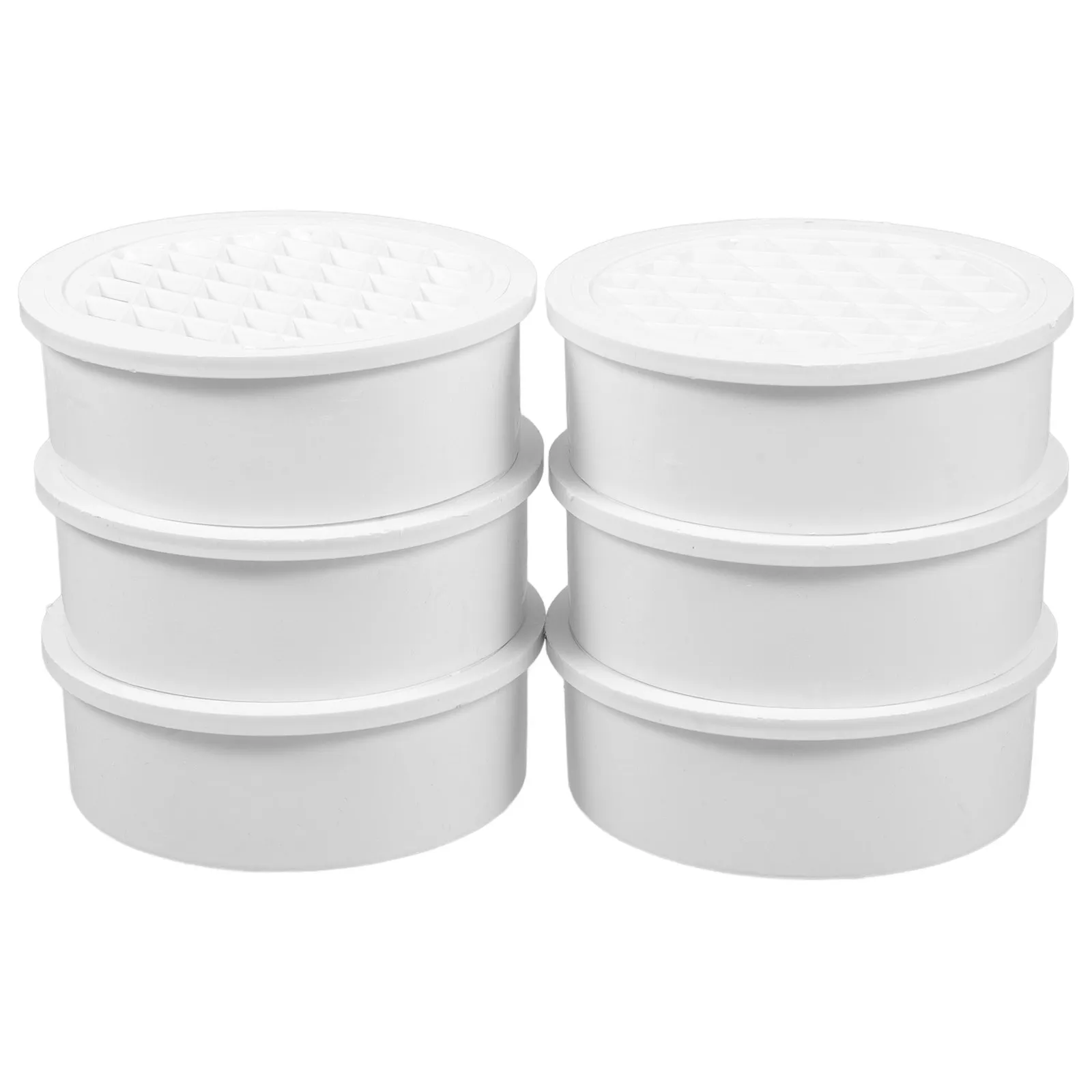 6Pcs Drain Cover PVC Outdoor Round Floor Drain Grate Covers Insert Design Anti-Blocking Hair Catcher for Garage Bathroom Balcony