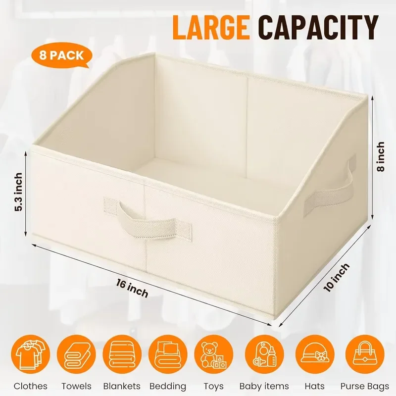 Modern Foldable Storage Box Large Capacity 100 Percent Polyester Fabric Organizer For Clothing Toys Household Wardrobe Daily