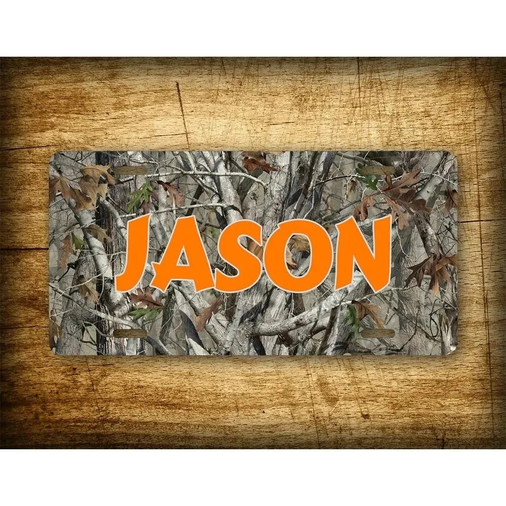 1pc Personalized Custom Name Forest Camo Metal Decorative Plaque, Outdoor Hunting Style Wall Decor (Only For Decoration)