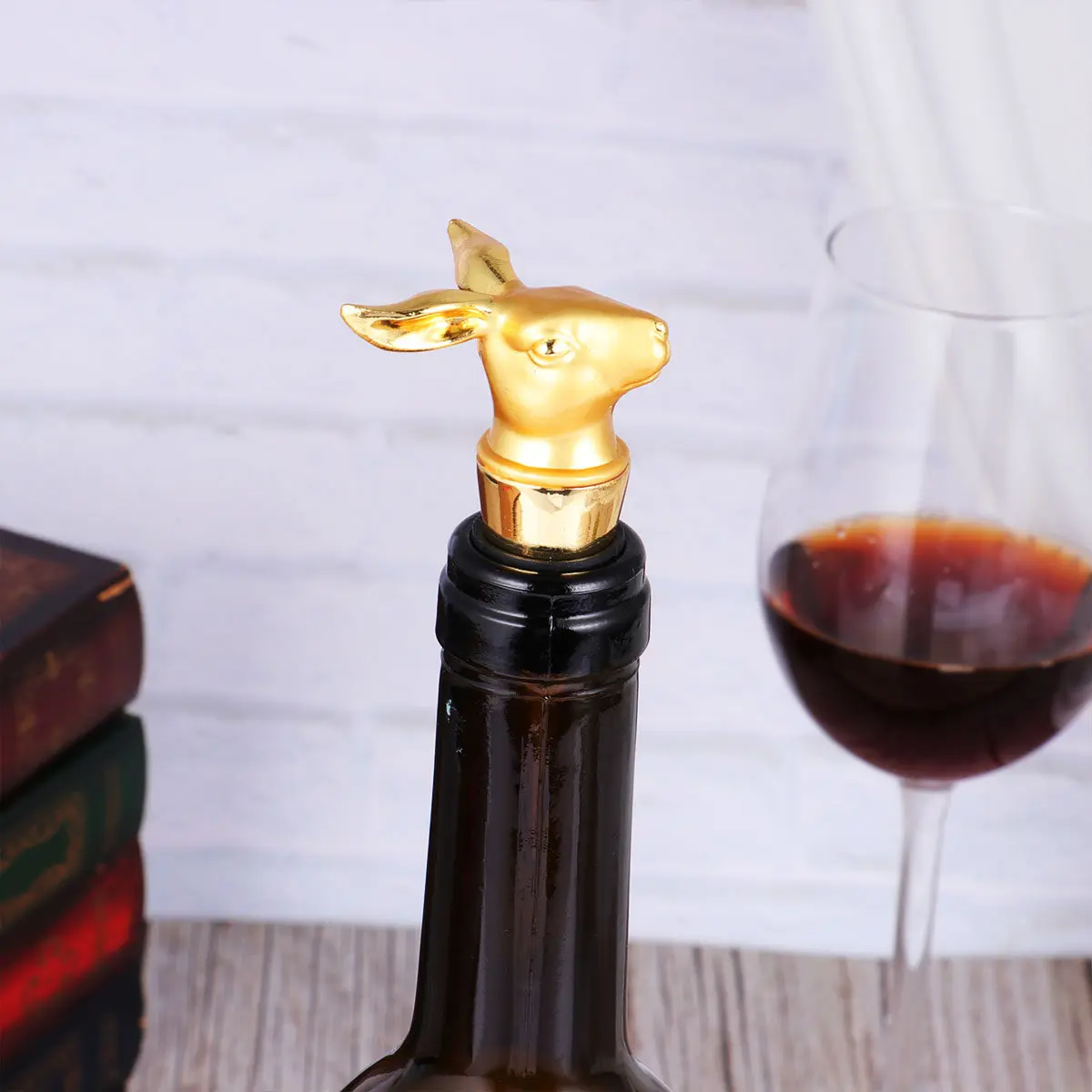 Tapón de Vino con Signos Zodiacales, Mini Tapón Portátil Creativo para Botellas, Sellado Hermético para Vino, Aceite de Oliva, Vinagre, Hogar, Bar, Fiesta, Conejo