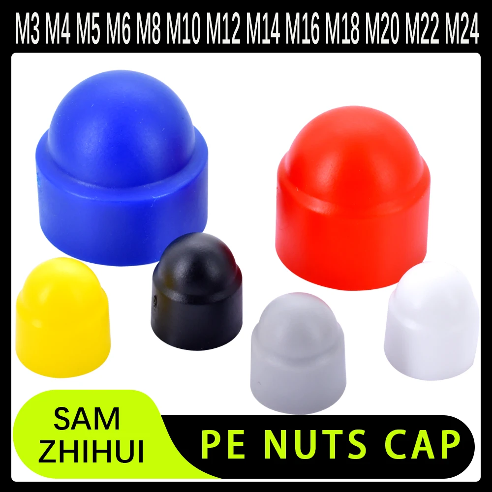 PE Nuts Cap Hexagon Cover Exposed Colorful Caps for Bolts Protect Nuts for Car Wheels Exterior Decoration and Children\'s Sliding