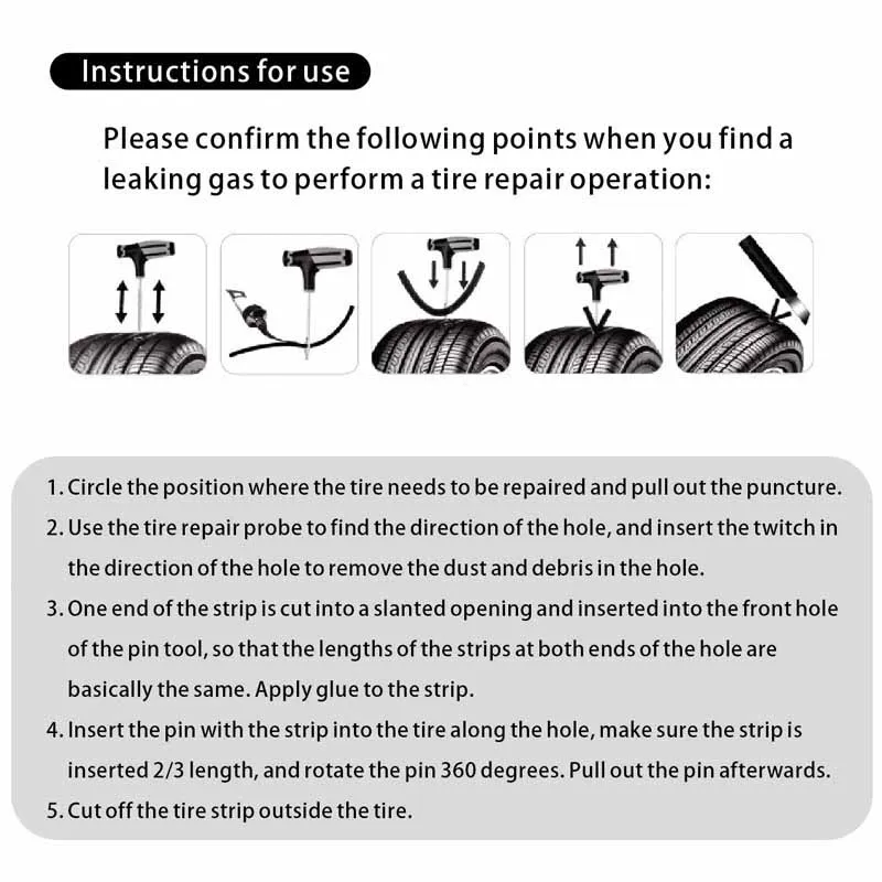 Motorcycle Tire Repair Tool Electric Vehicle Repair Tire Repair Kit Car Tire Repair Tool Tubeless Tire Puncture Plug Set