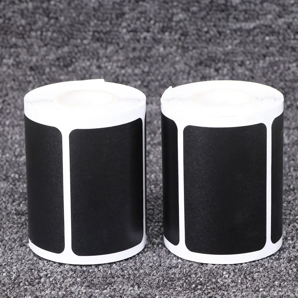 

2 Rolls PVC Blackboard Labels Writable Jar Bottle Labels Self-Adhesive for Containers Home Kitchen Office Storage Multipurpose
