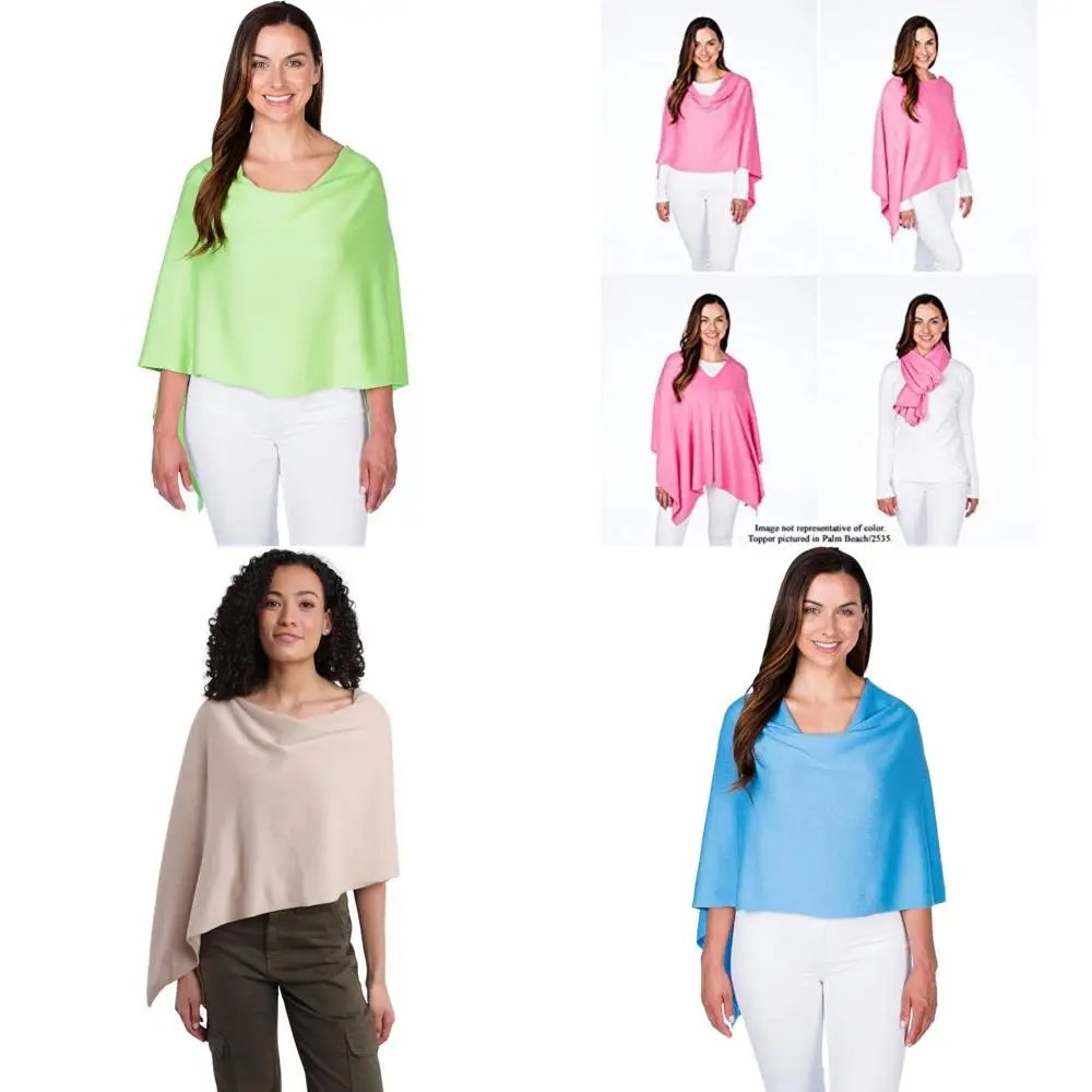 

Lightweight Soft Cashmere Blend Poncho - 95% Cotton 5% Cashmere - Perfect Gift for Her