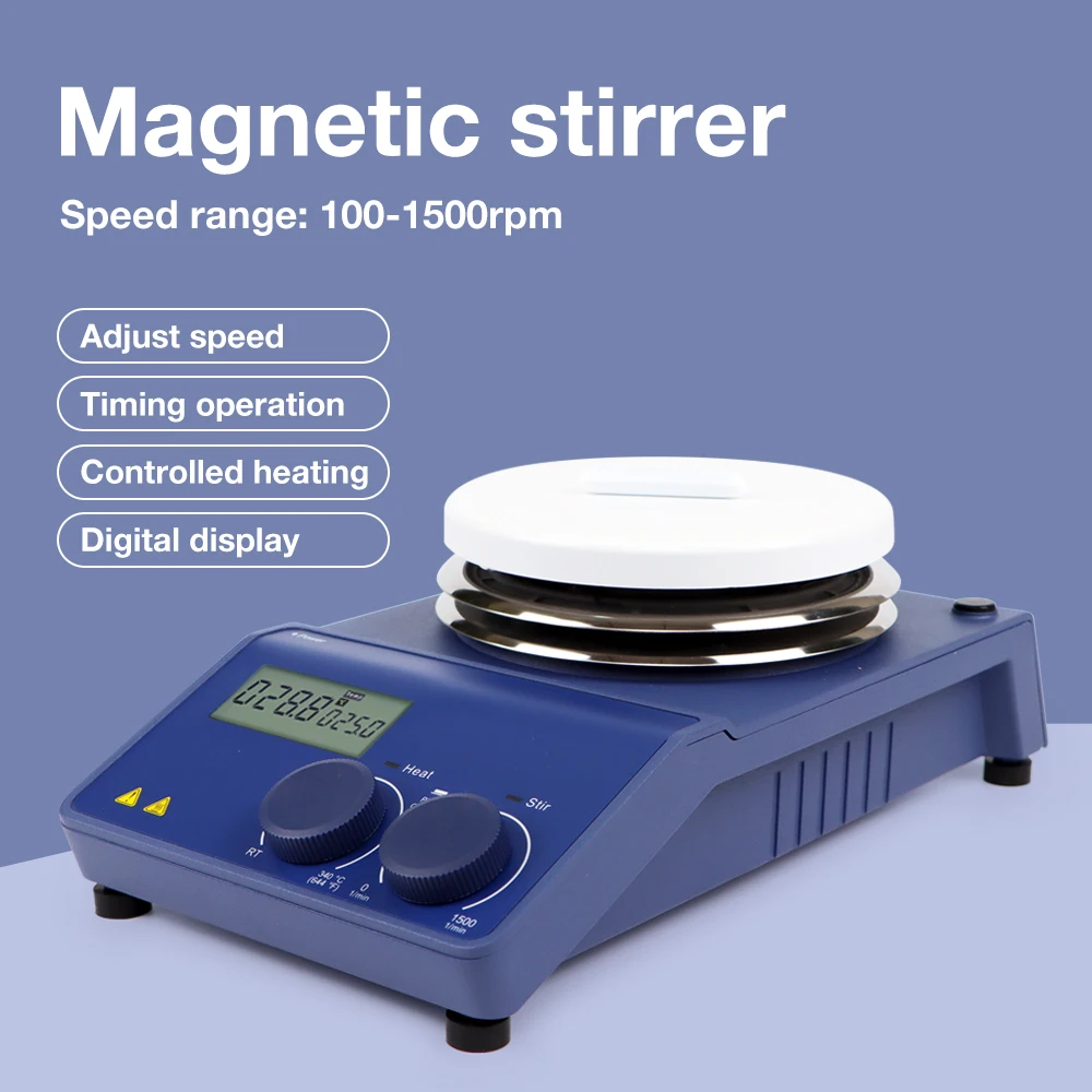 Digital Display 220V Heating Magnetic Stirrer Mixer Machine Heating Plate Laboratory Temperature Control Heater 100-1500r/min