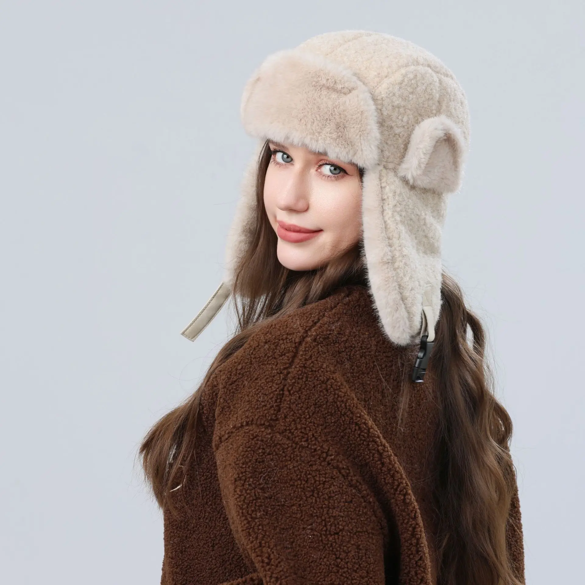 

Outdoor Winter Trapper Hat - Sleek Minimalist Design, Fleece-Lined Thickened Ear Warmers for Large Heads
