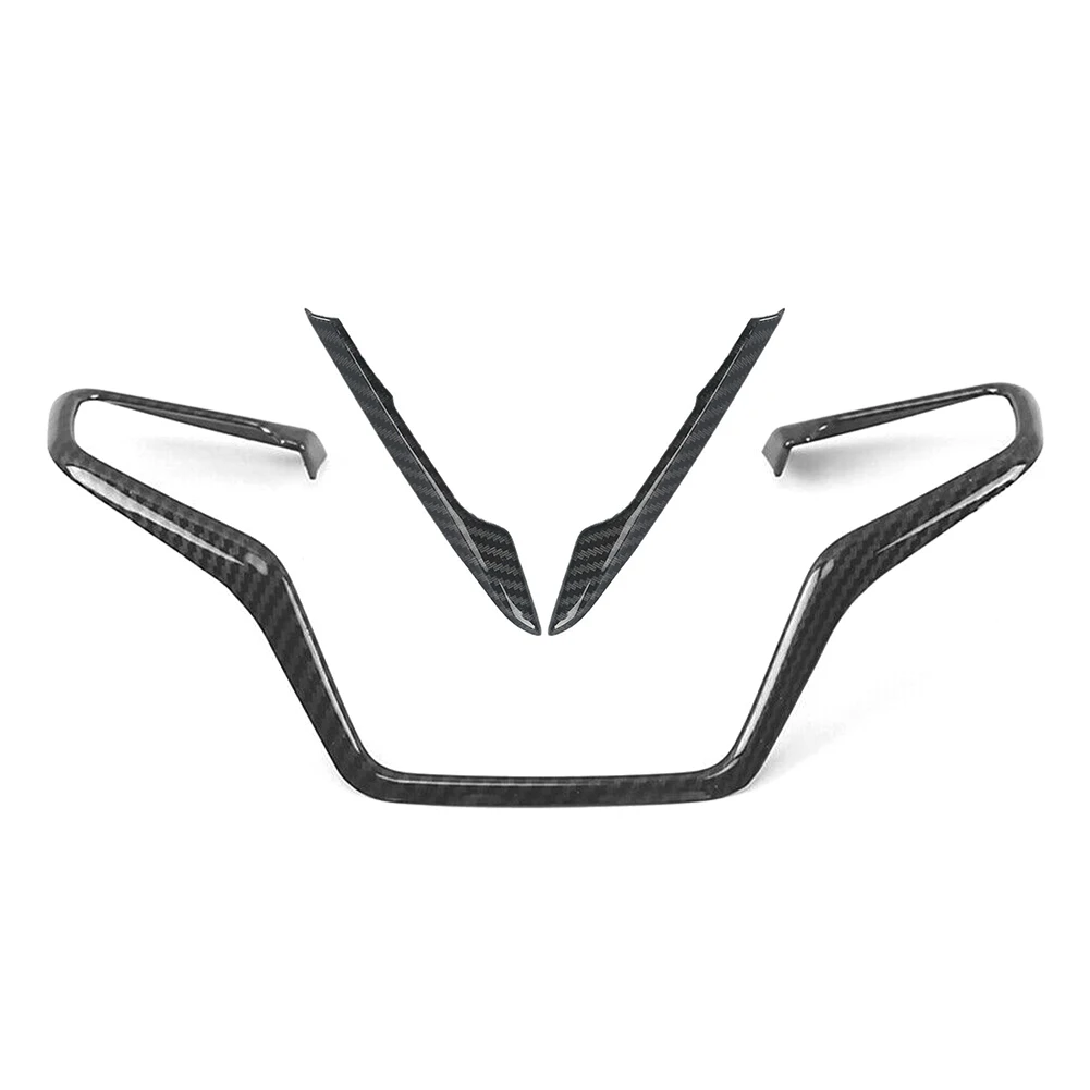 Carbon Fiber Style ABS Car Steering Wheel Trim Moulding 3Pcs/Set FOR HONDA CR-V CRV 2017 2018 2019 2020