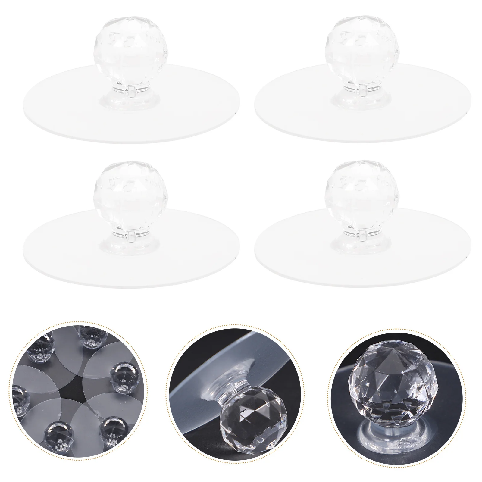

10Pcs Adhesive Cabinet Knobs Clear Elegant Drawer Pulls No Drill Needed for Kitchen Cabinets Closets Furniture Upgrade Modern