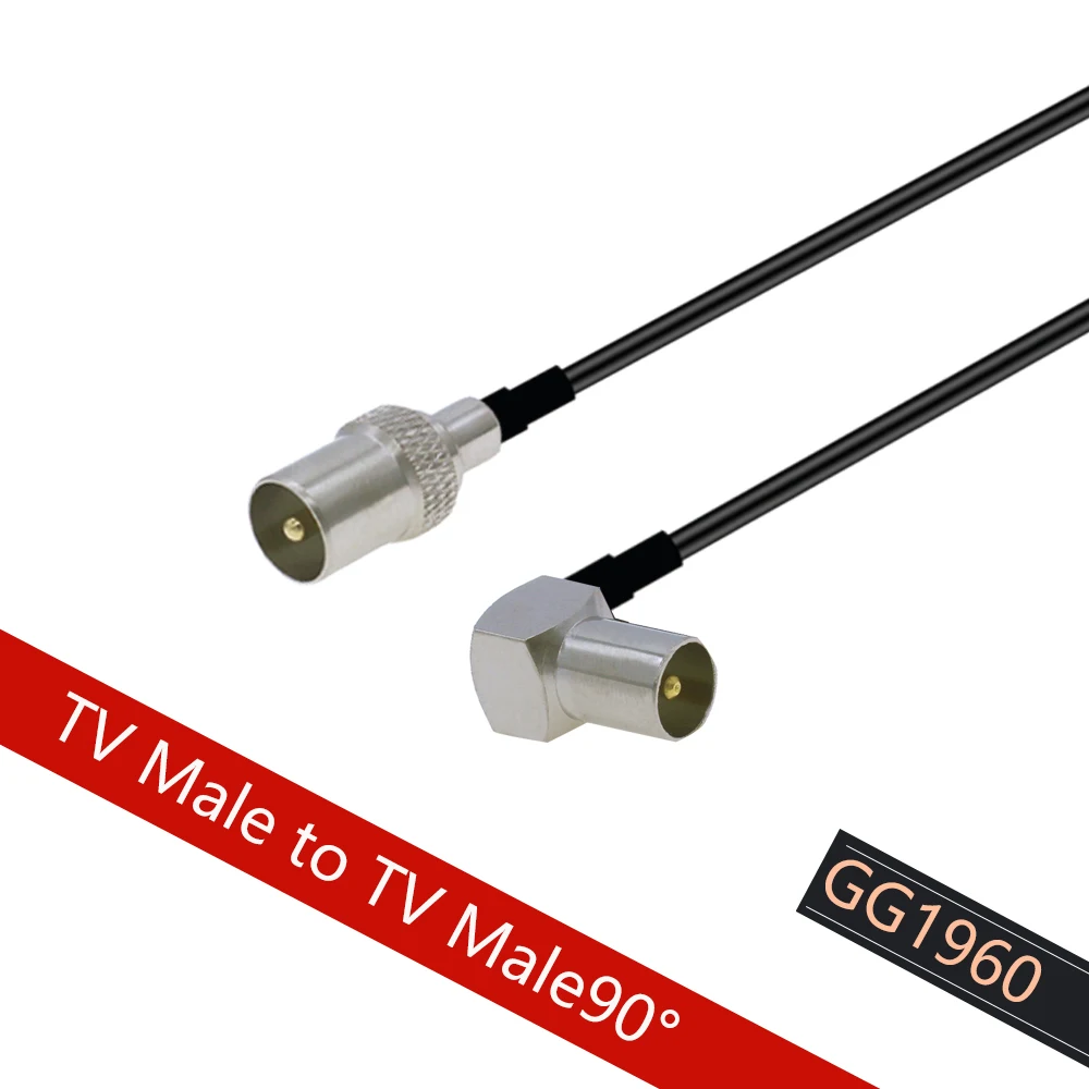 Cabo coaxial aéreo da tevê do rf do cabo coaxial do rf da trança rg174 macho de 90 graus ao adaptador fêmea do cabo 50 ohm da antena do satélite