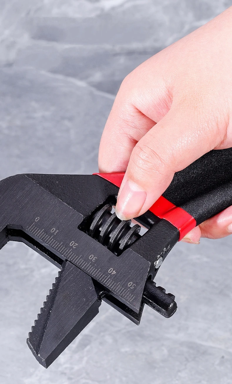 6/8-Zoll Verstellbarer Schraubenschlüssel, Übergroßer Offener Badezimmer-Schraubenschlüssel, Mini-Kleinschlüssel mit Großem Durchmesser und Kurzem Griff – Detail 8