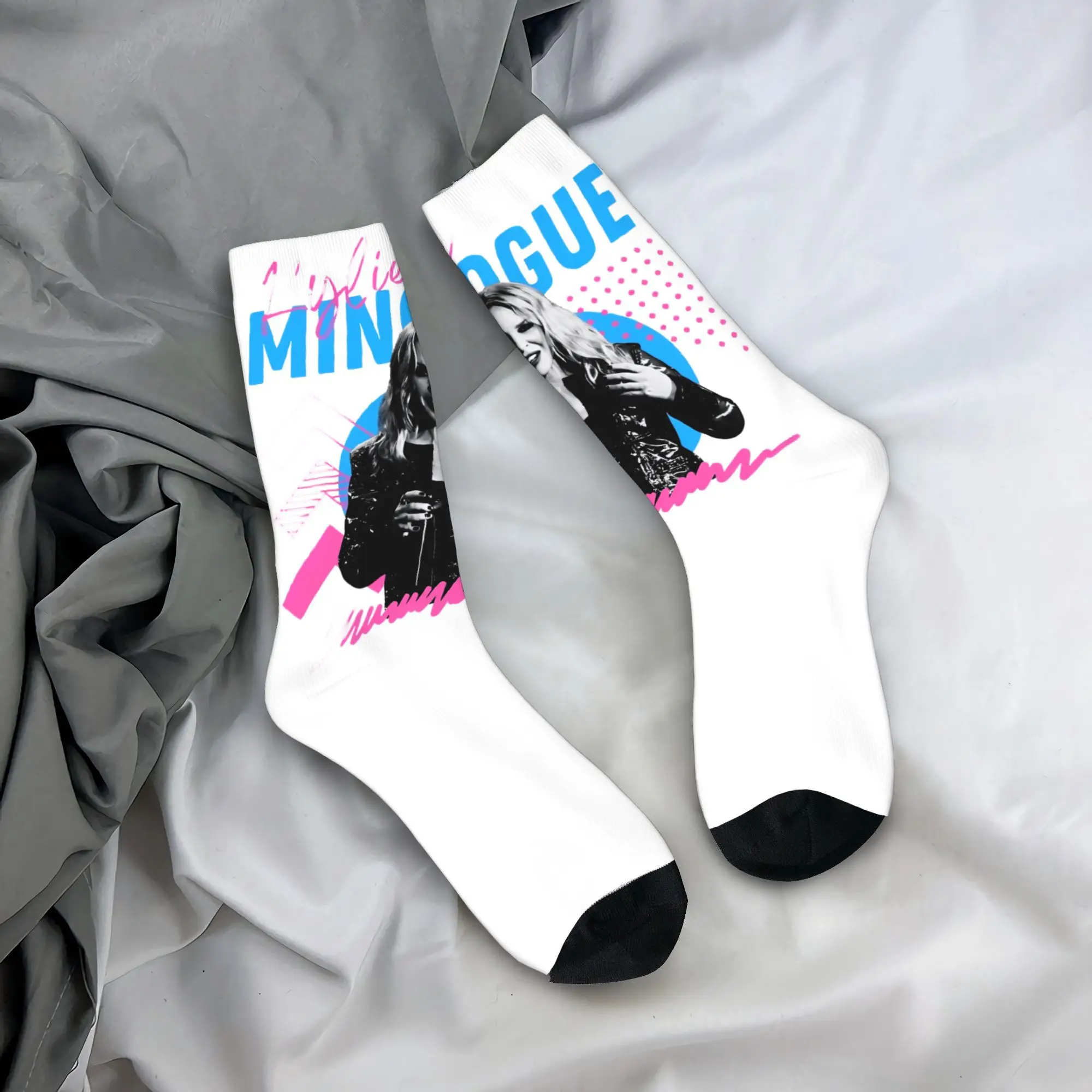 

Женские и мужские носки Kylies Minogues, чулки, противоскользящие качественные носки, осенние велосипедные носки с забавным рисунком