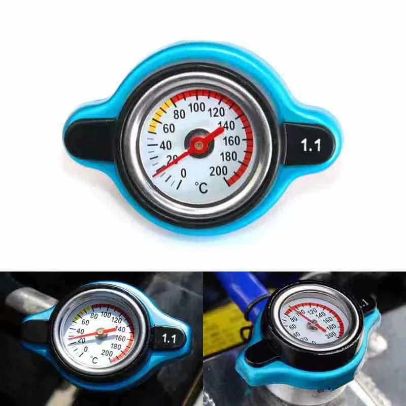 

1PC Tank Cover Water Temperature Gauge With Safe 0.9 Bar/ 1.1 Bar/1.3 Bar Car Motorcycle Styling D1 Spec Thermo Radiator Cap