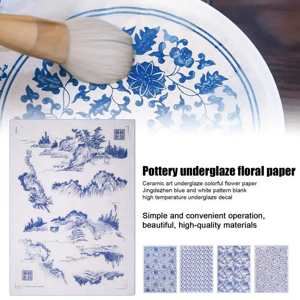 Pottery Underglaze Decal  Delicate   Pottery Decal Colored Transfer Flower Paper Ceramic Accessories