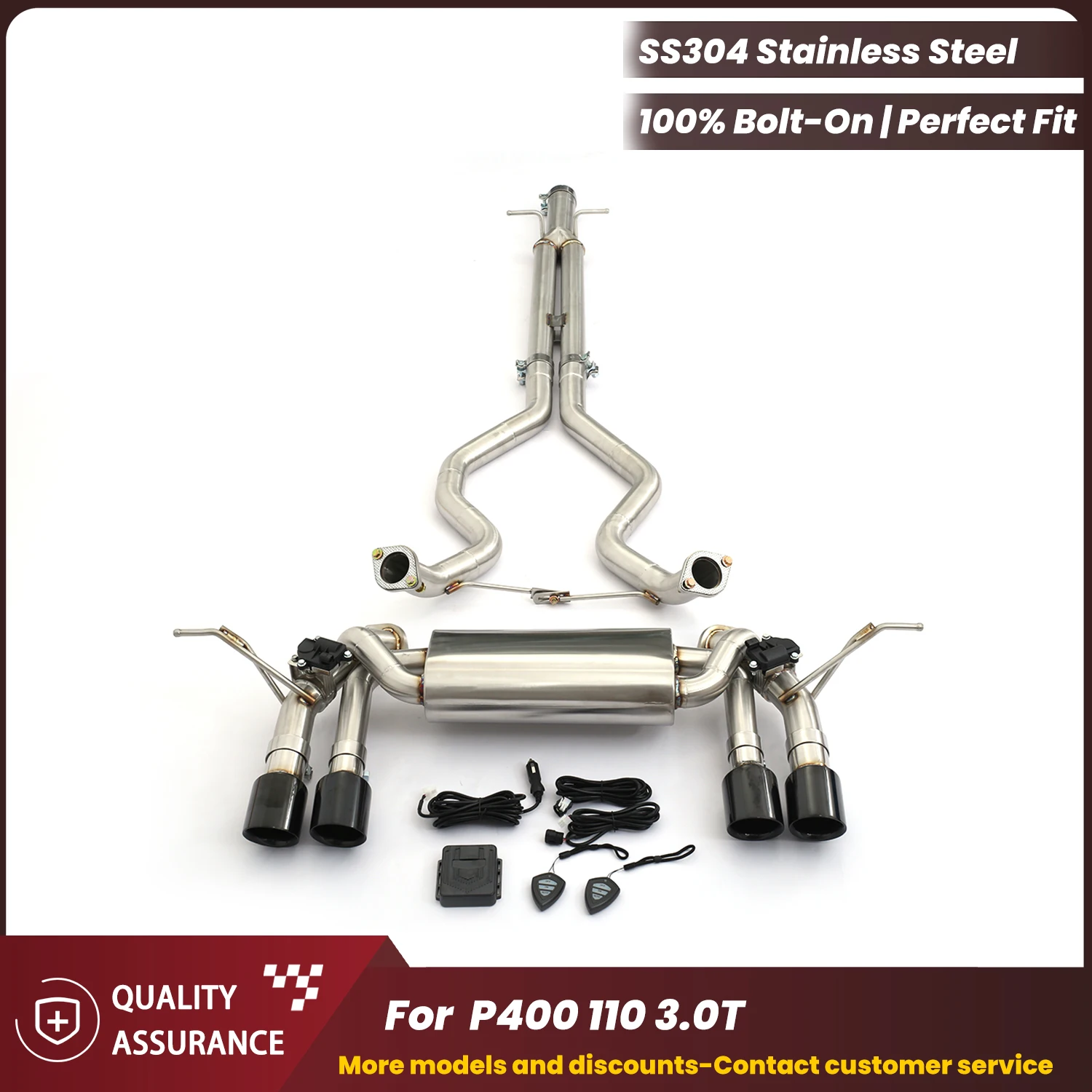 

Valvetronic Catback Exhaust For Land Rover Defender P400 110 3.0T Dual Sound Modes Maximum Performance