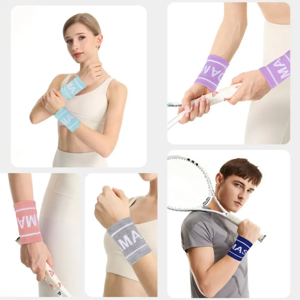 1 Pair Elastic Breathable Sport Wristband Quick-drying Absorb Sweat Fitness Wrist Guard Anti-Sprain