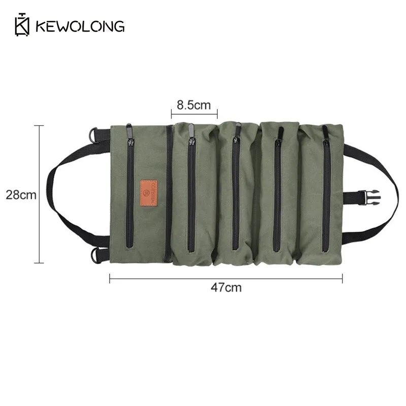 حقيبة أدوات قماشية شديدة التحمل - منظم محمول معلق مع جيوب متعددة للكهربائي والإصلاح #6