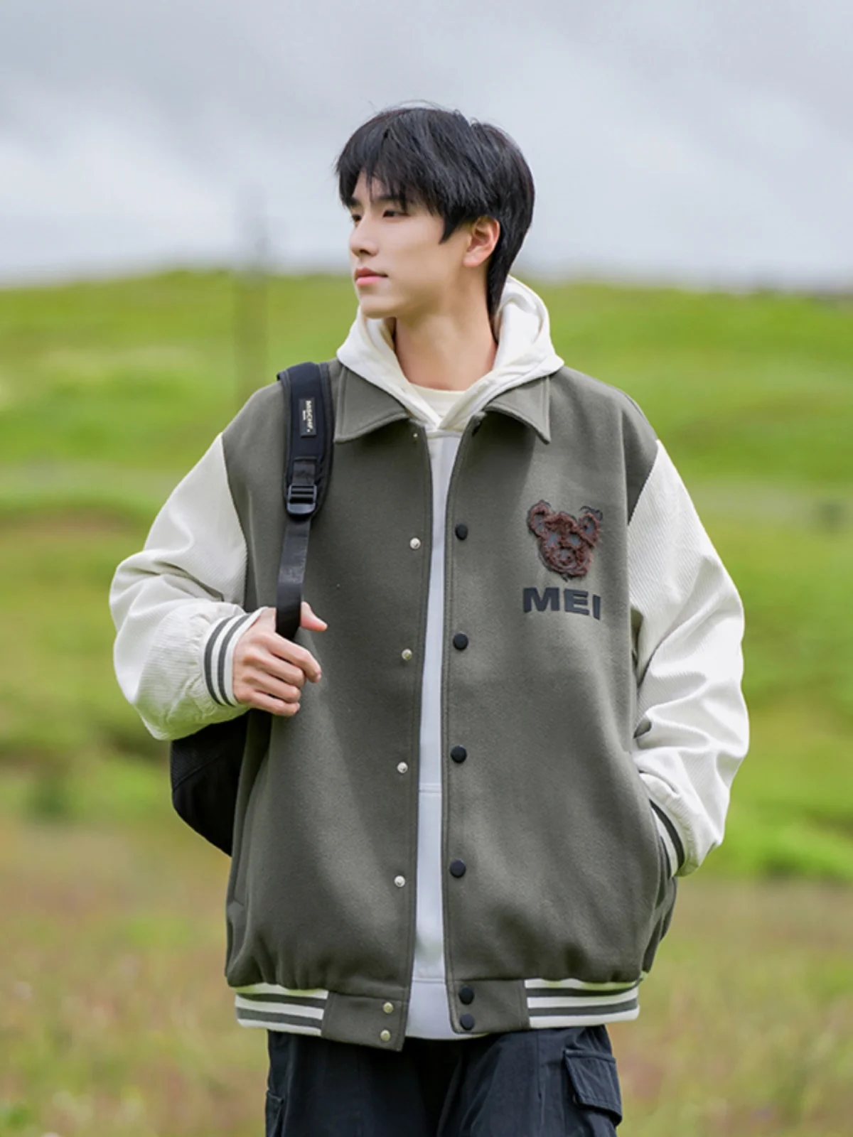 

Бейсбольная куртка мужская повседневная весна-осень 2024, новая модная модель Haome, премиум-класса, с воротником-стойкой, для подростков