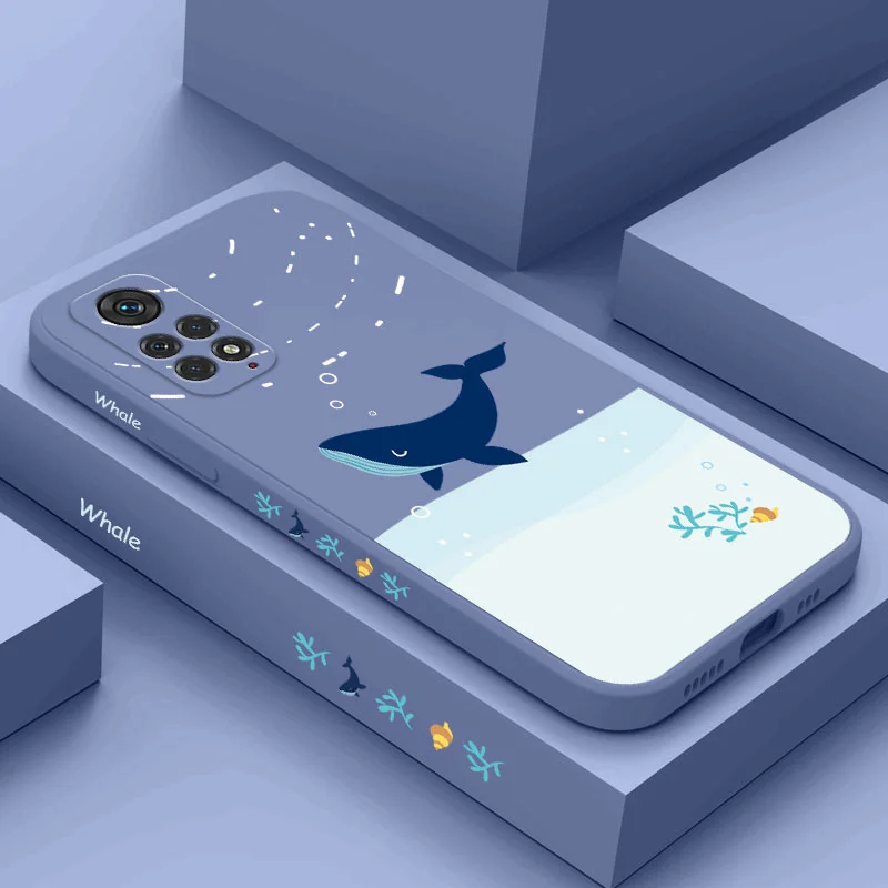 Whale Snow Scene Phone Case For Xiaomi Redmi Note 11 11S 11T 10 10A 10T 10S 9T 9 8 7 Pro Plus 10C 9A 9C 9T 4G 5G Cover