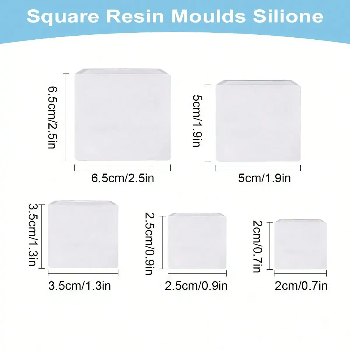 Leeseph Cube Resin Mold, przezroczyste silikonowe formy kostki DIY Craft Making Resin Candle Soap Tools, do majsterkowania Art Making Home Decoration — zdjęcie 3