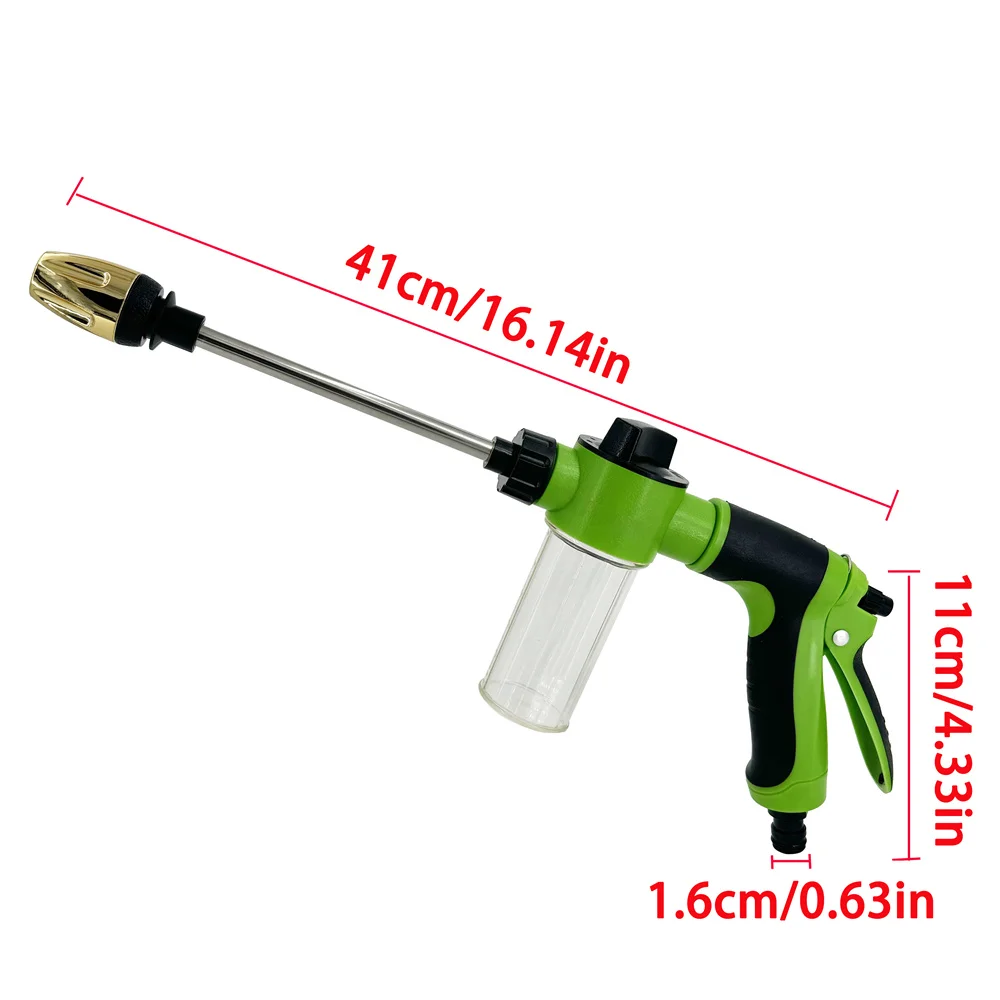 High-pressure Water Gun Long Pole Adjustabl Car Wash Machine Garden Watering Irrigation Tools Hose Nozzle Sprinkler Foam Water