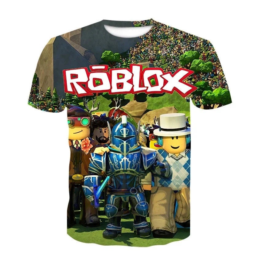 2023 Roblox kid T-shirt Boys Game Sports T-shirt Child Cartoon Short sleeve top 3D Printing Casual Street Harajuku Clothes