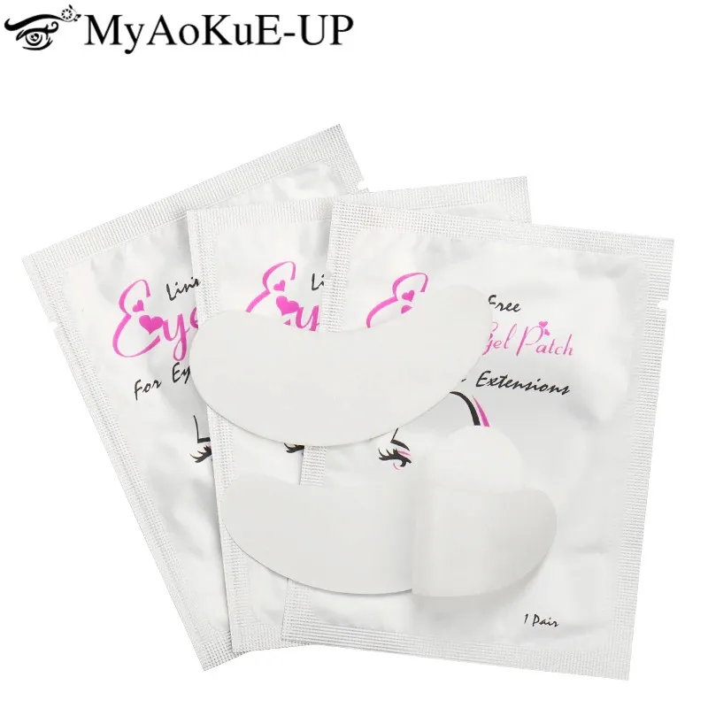 Hot Sale 100 Pairs Women Eyelash Extension Under Eye Gel Pads Patches Eye Lash Paper Stickers Patches Application Make Up Tools