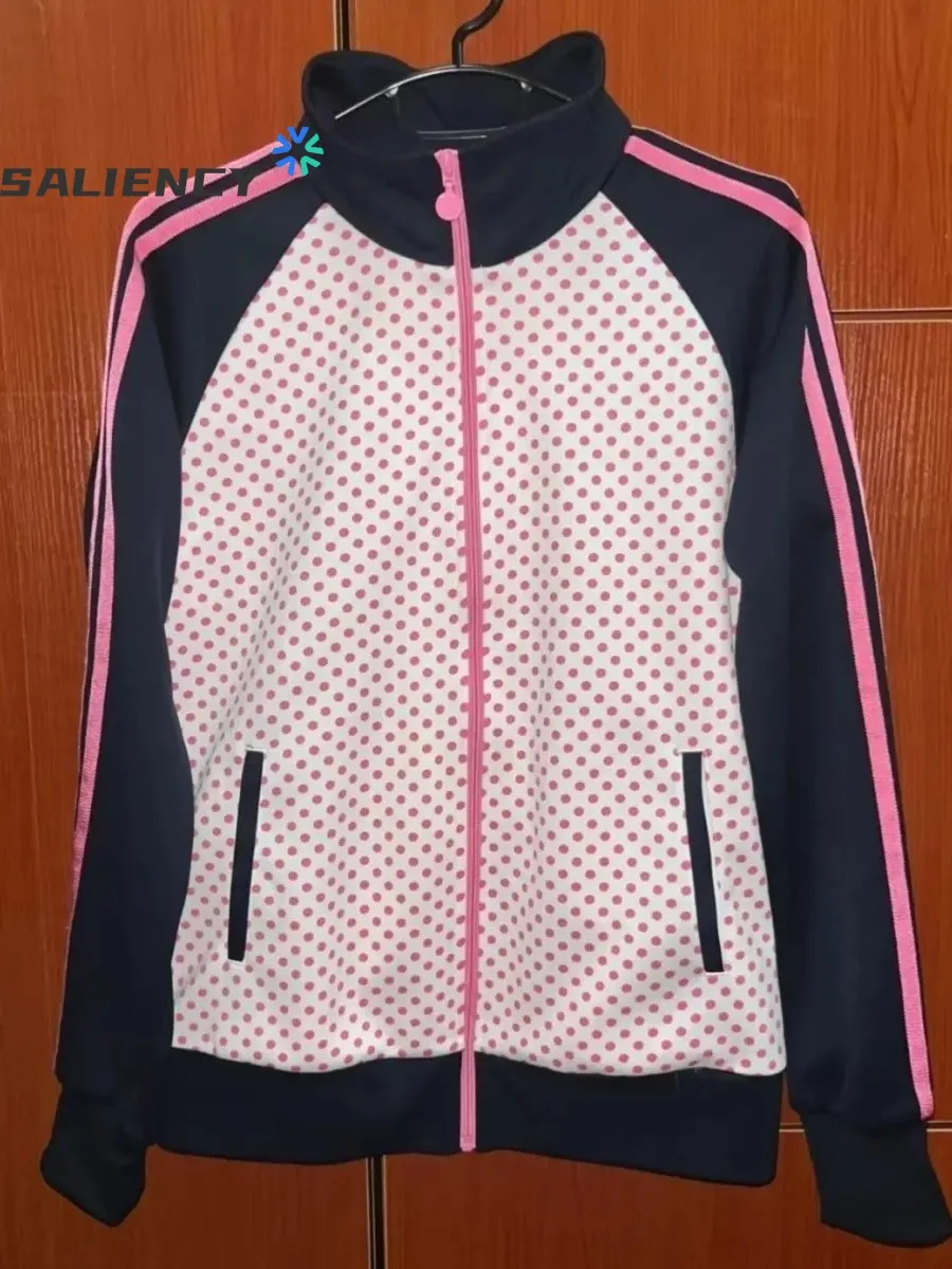 

SALIENCY Dot Print Sweatshirt Cardigan Long Sleeve Zipper Women's Casual Outwears Fashion 2025 Autumn Streetwear Y2K Girl Jacket