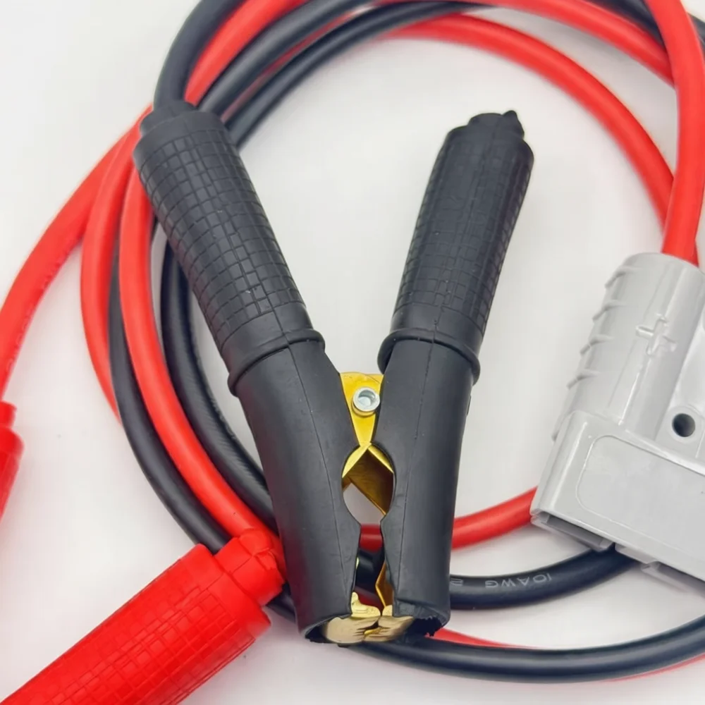 10AWG Silicone Extension Cable 50A Anderson Plug To Alligator Clip Power Cord For Renewable Energy Testing Equipment