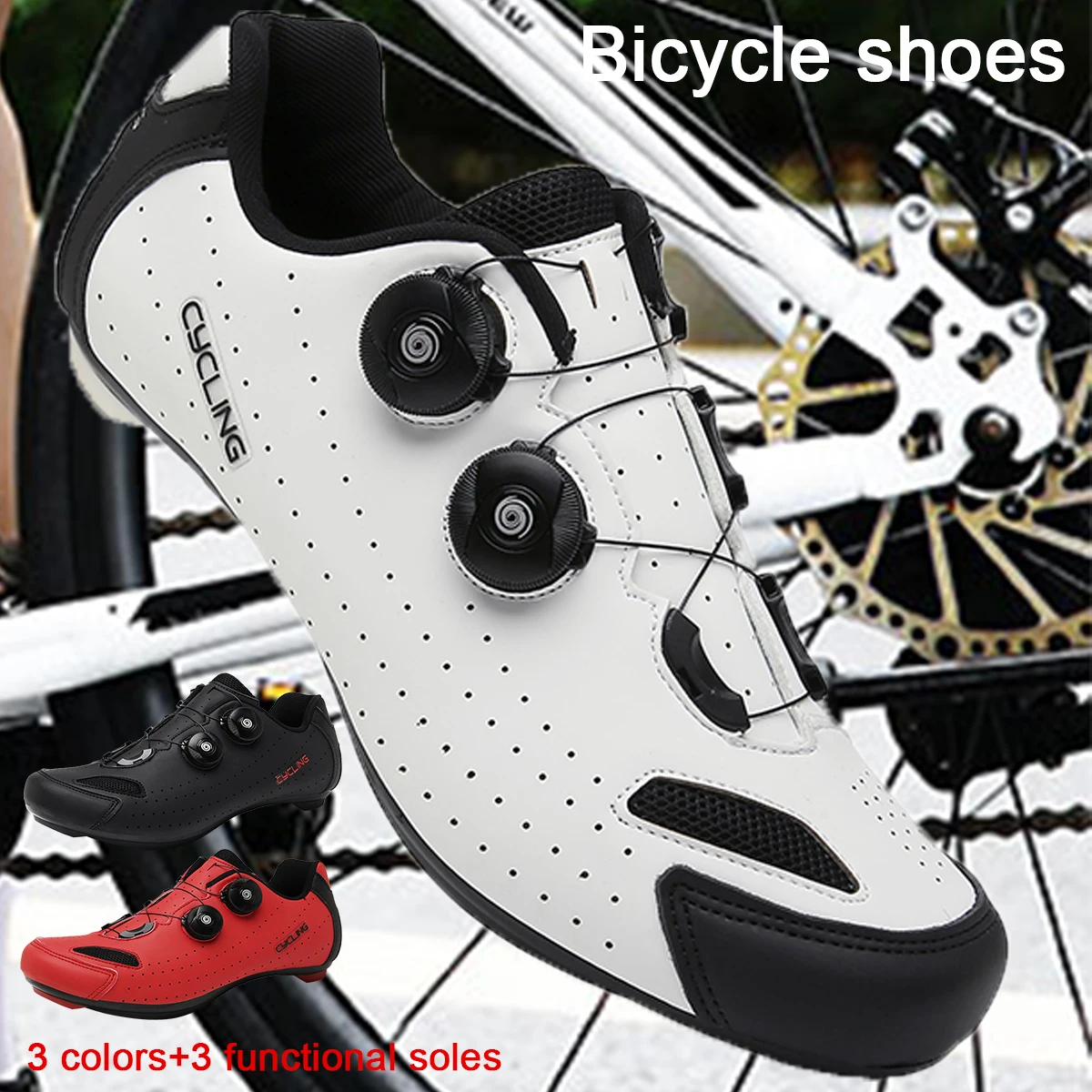

New Men's and Women's Bicycle Shoes,Outdoor Cycling Shoes,Three Functional Soles,Professional Training Shoes