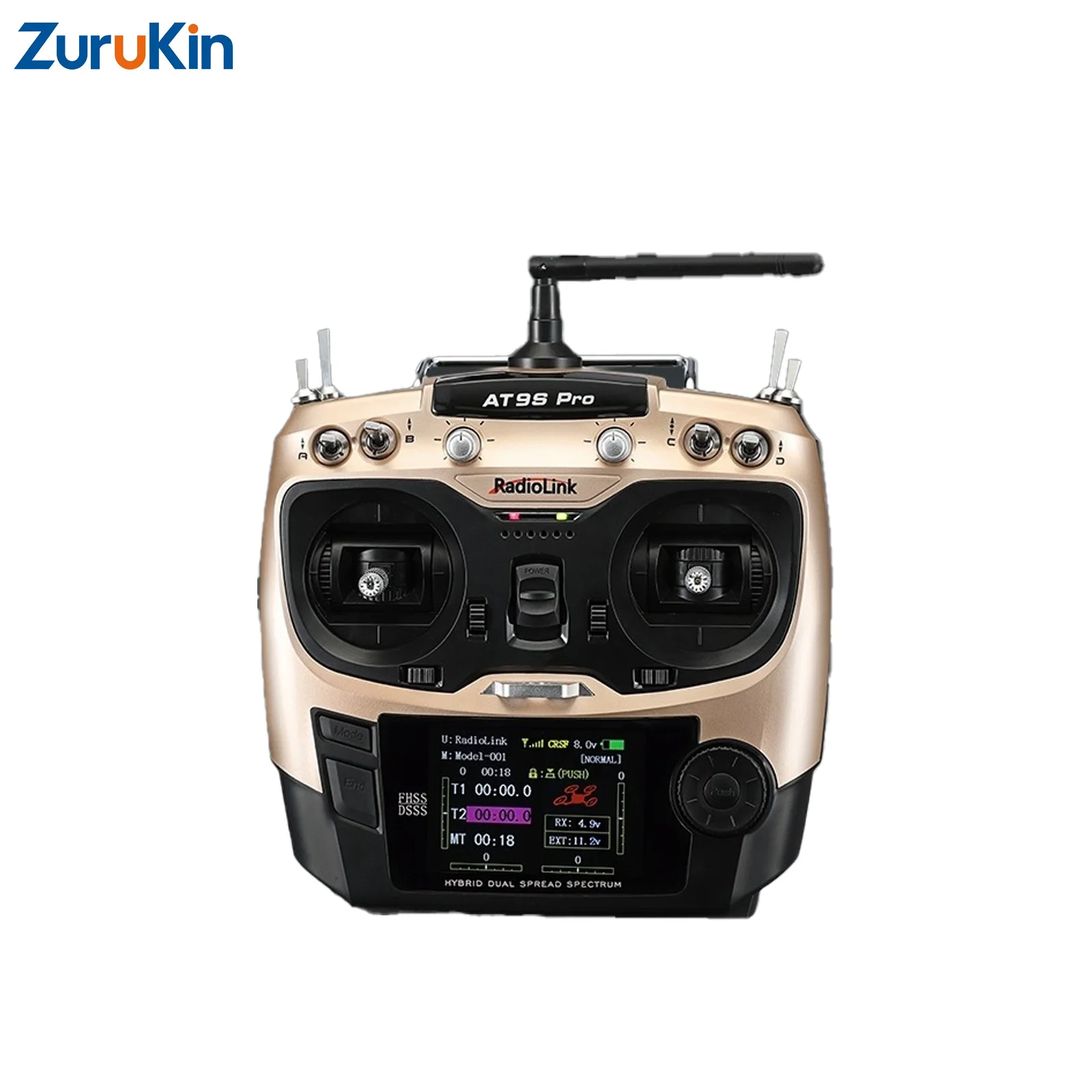 RadioLink AT9S Pro TX 9/12CH RC Radio Controller Transmitter with R9DS Receiver Hybrid Dual Spread Spectrum For FPV Racing Drone