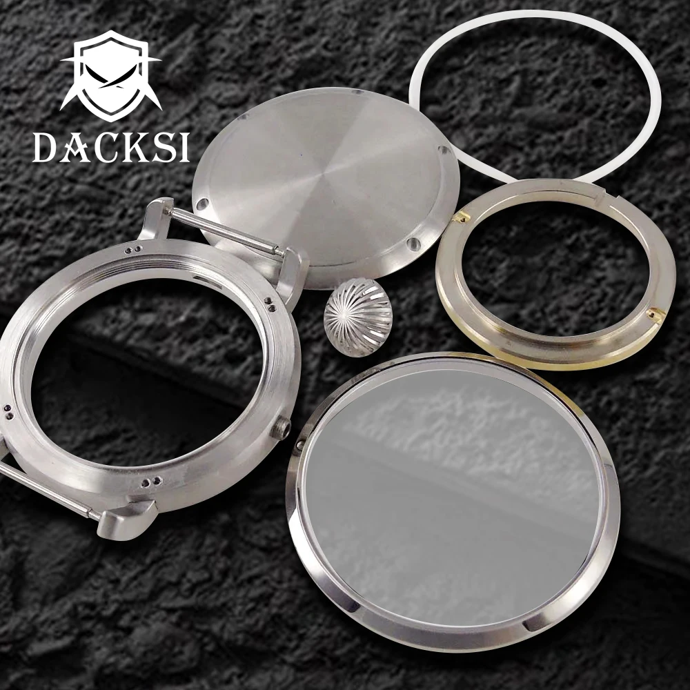 DACKSI 46mm Real Cusn8 Bronze/Stainless Steel Big Watch Case Sapphire Crystal Screw Crown NH34 NH35 NH36 ETA2824 PT5000 Movement