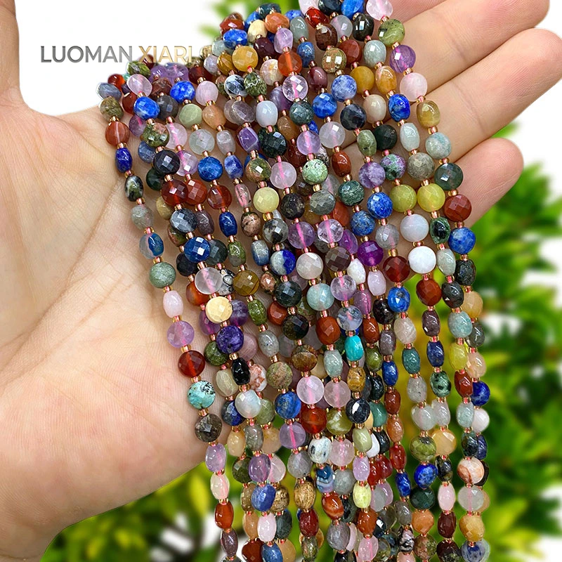 Großhandel Rondelle Facettierte Bunte Edelsteinperlen 6mm Natursteinperlen für Schmuckherstellung DIY Armbänder Anhänger Zubehör – Detail 2