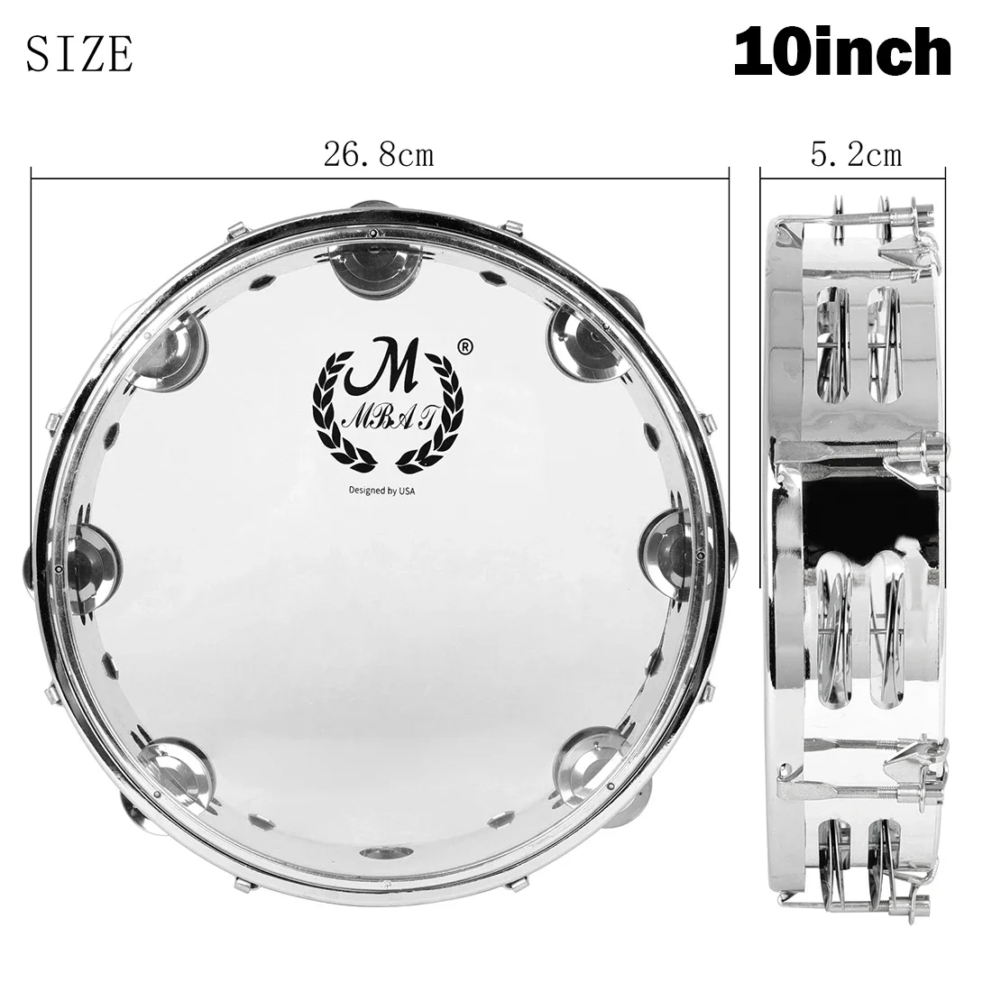 M MBAT 8/10 بوصة طبلة الدف آلة موسيقية للحفلات/KTV/المهرجان/الاحتفال أو كعبة تعليمية رأس الطبل للأطفال باليد #5