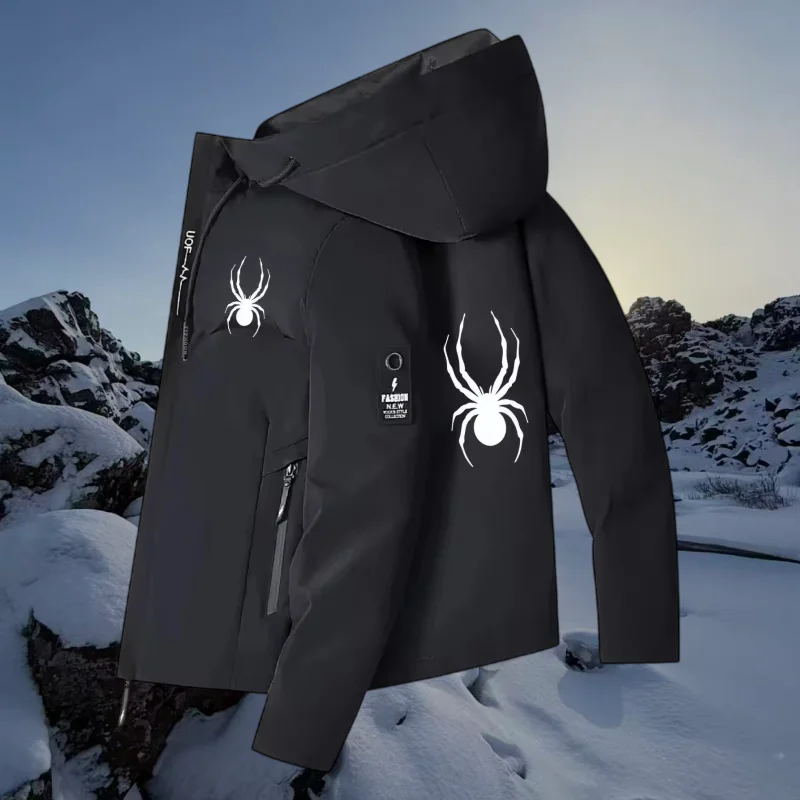 High end brand men new classic printed design workwear hot selling in spring autumn fashionable sports and leisure hooded jacket