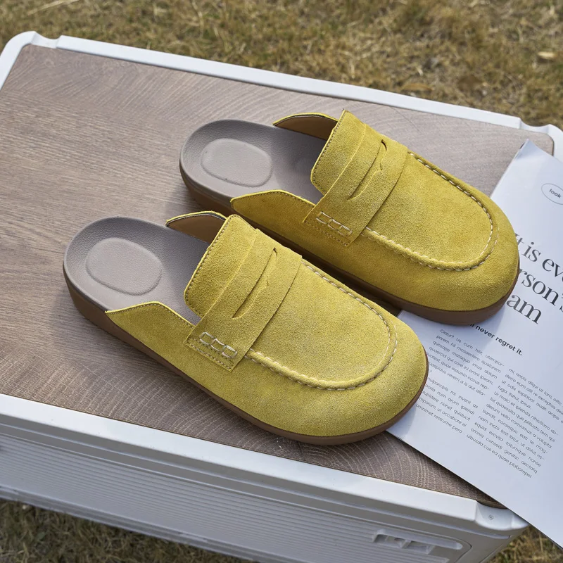 Fashion Mens Muller Shoes New Style Summer Drag Leisure Walk Male Half Slippers Outdoor Lazy Flats Business Casual_vogvips.com