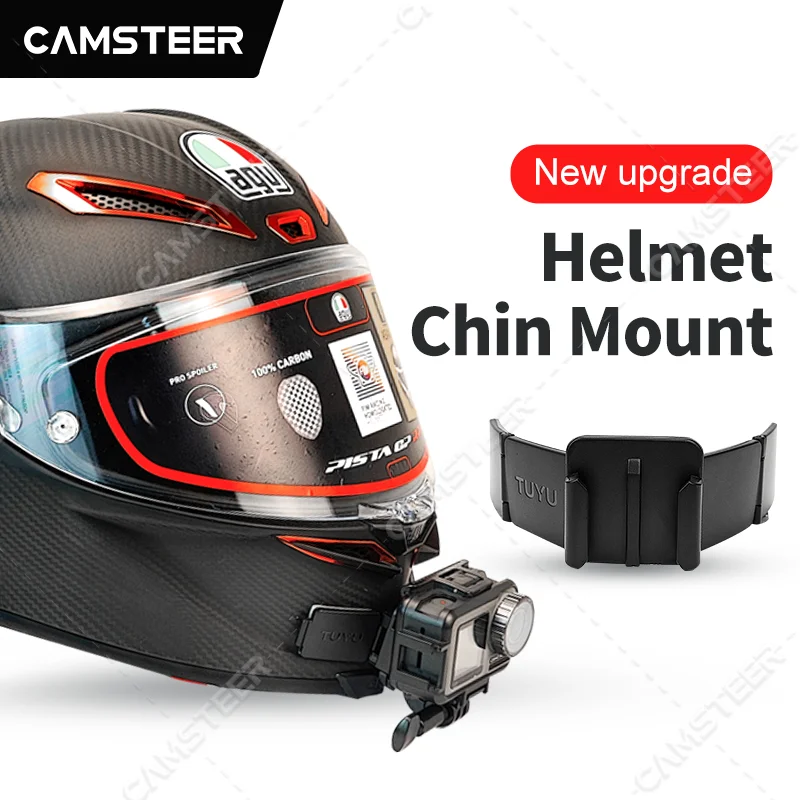Nowy uchwyt podbródkowy na kask motocyklowy do GoPro Max Hero 12 11 10 9 8 Insta360 X4 X3 Ace Pro DJI Actionj3/4 Akcesoria do kamer