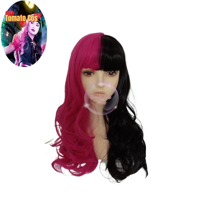 Movie Draculaura Cosplay Costume Wigs Long Black Pink Heat Resistant Synthetic Hair Halloween Party Role Play Carnival Props