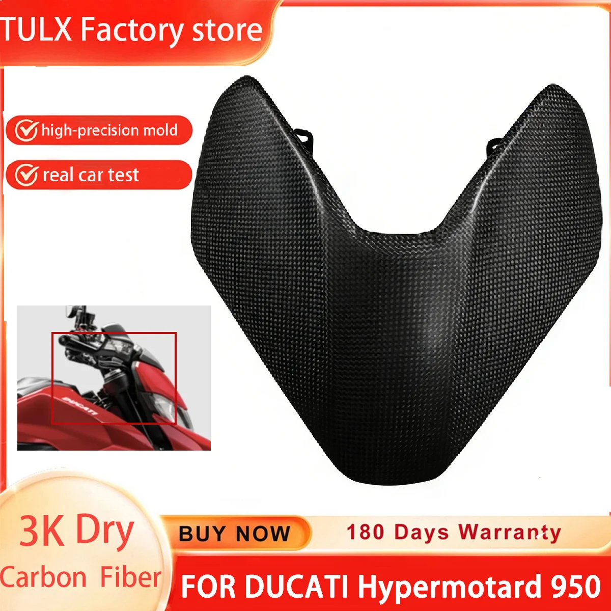 3K Carbon Fiber Air Intake Ram Headlight Fairing For DUCATI Hypermotard 950 2019 2020 2021 2022 2023 2024 Motorcycle Accessories