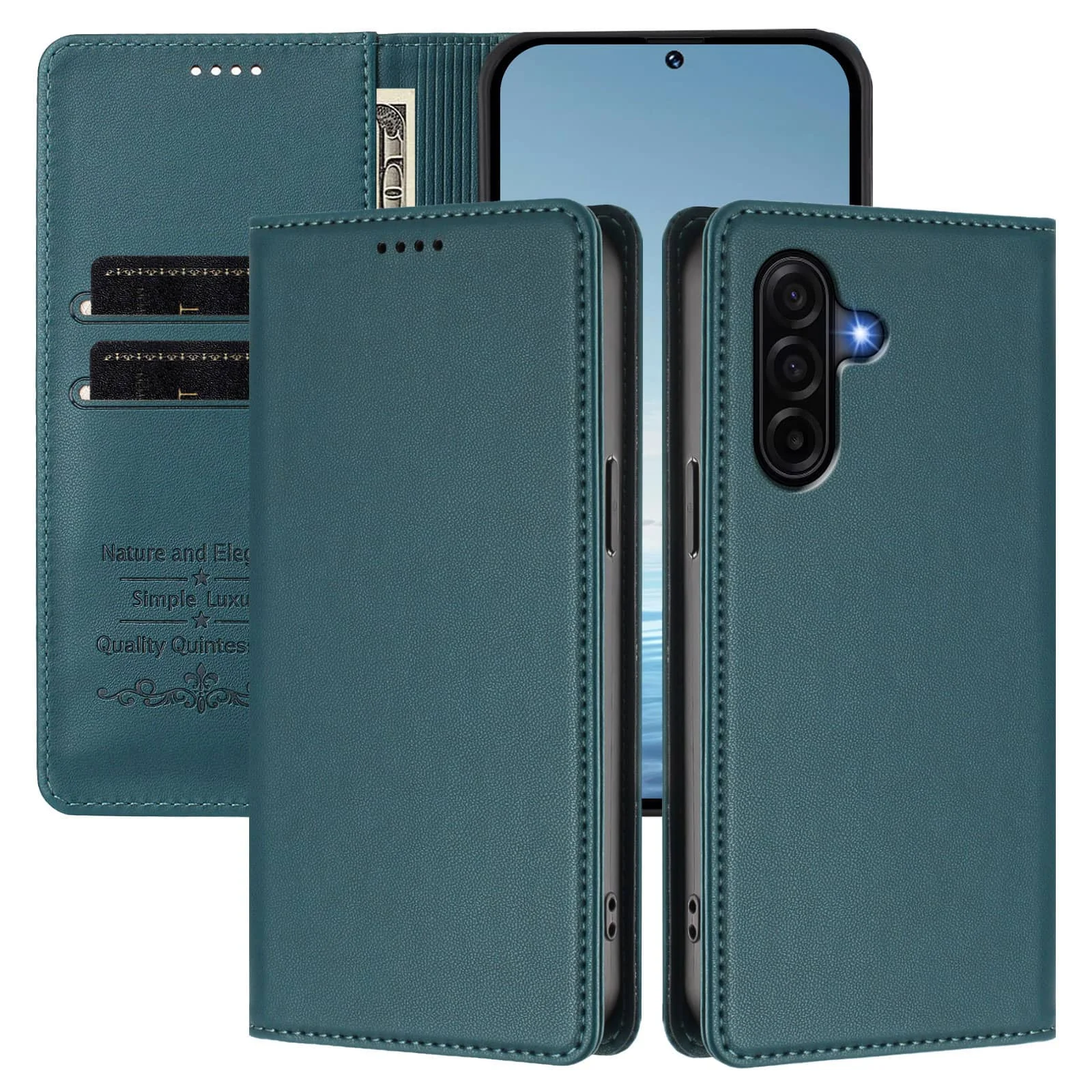 

Магнитный чехол-кошелек WEFOR для Samsung Galaxy A57 A37 A17 A73 A72 A71 A56 A55 A54 A53 A52 A51, слоты для RFID-карт, откидная подставка