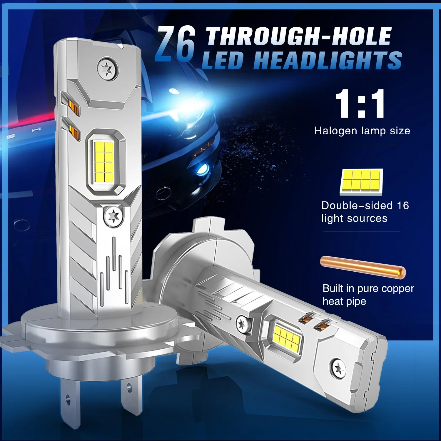 1000000LM H7 H4 H1 LED Lights 12V 24V for Car Headlight Bulb Mini Wireless Auto Lamp +800% Bright Spotlights Automobile Headlamp