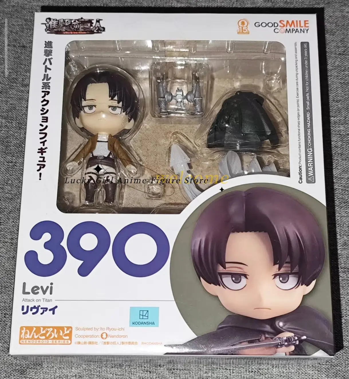 

+In Stock Original GSC Nendoron#2002 #390 Attack on Titan Levi Ackerma The Final Season Ver.10CM Figures Animation Movable Toys