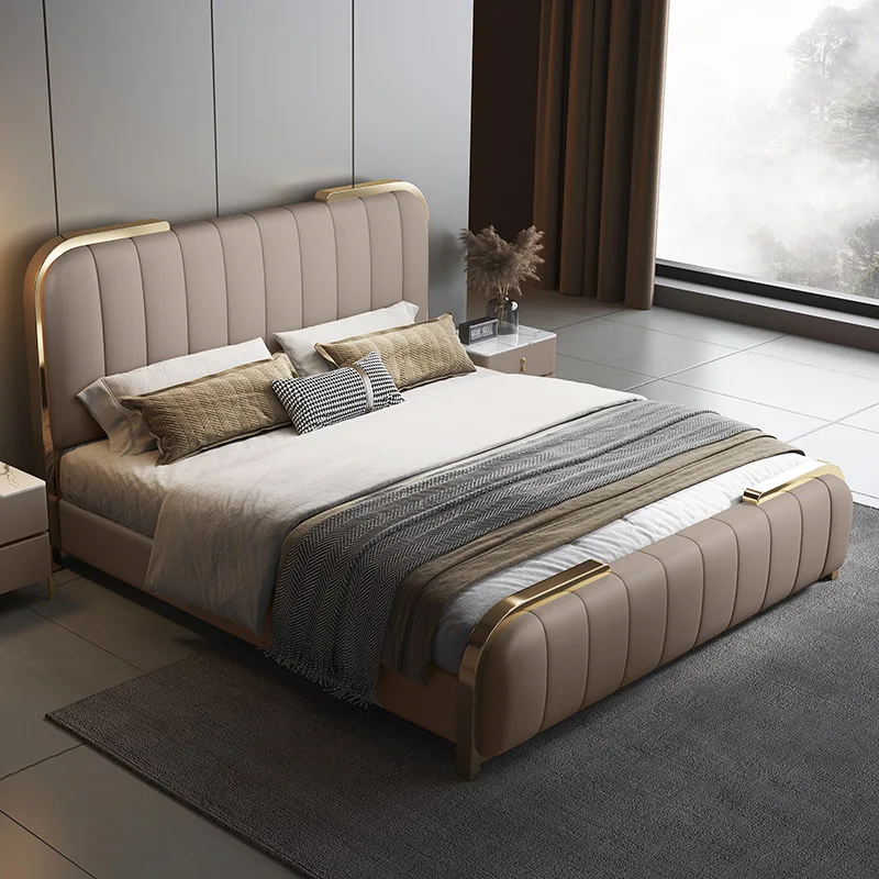 Frame king Size Bed Double Designer Bed High Quality Modern Bedroom Furniture Set Light Luxury Soft Bed for Home Hotel Furniture