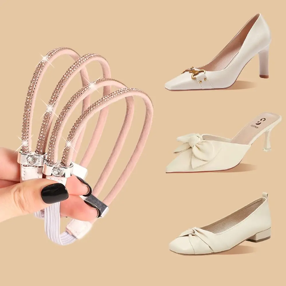 Bundle High Heels Women Shoeslaces Ankle Holding Shoes Decorations Lazy Shoelaces Elastic Adjustable Bundle Shoelace Women